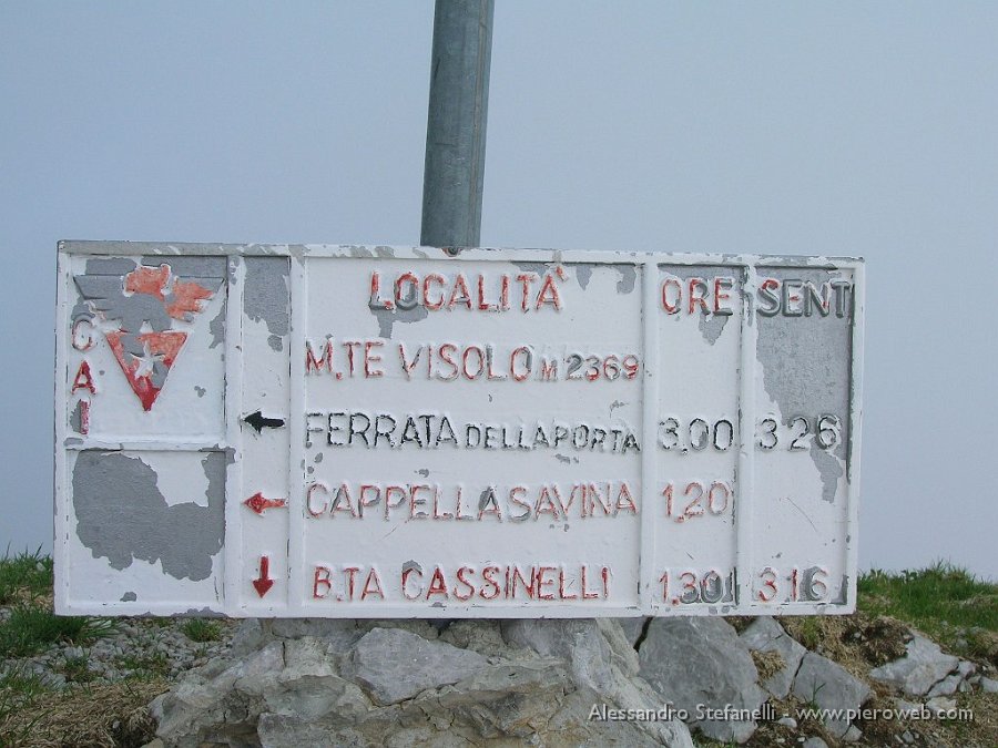 Cartello in vetta.JPG - Cartello in vetta